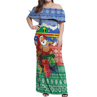 Personalised Tafea Joyeux Noel Off Shoulder Maxi Dress Proud To Be a Ni-Van Sand Drawing Art - Polynesian Pride