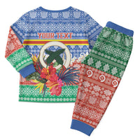 Personalised Tafea Joyeux Noel Christmas Pajama Set Proud To Be a Ni-Van Sand Drawing Art - Polynesian Pride