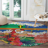 Personalised Tafea Joyeux Noel Round Carpet Proud To Be a Ni-Van Sand Drawing Art - Polynesian Pride