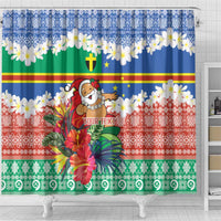Personalised Tafea Joyeux Noel Shower Curtain Proud To Be a Ni-Van Sand Drawing Art - Polynesian Pride