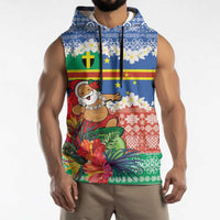 Personalised Tafea Joyeux Noel Sleeveless Hoodie Proud To Be a Ni-Van Sand Drawing Art LT9 - Polynesian Pride