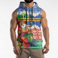 Personalised Tafea Joyeux Noel Sleeveless Zip Hoodie Proud To Be a Ni-Van Sand Drawing Art LT9 - Polynesian Pride