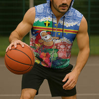 Personalised Tafea Joyeux Noel Sleeveless Zip Hoodie Proud To Be a Ni-Van Sand Drawing Art LT9 - Polynesian Pride