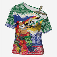 Personalised Torba Joyeux Noel Cross Shoulder Shirt Proud To Be a Ni-Van Sand Drawing Art LT9 Female Green - Polynesian Pride