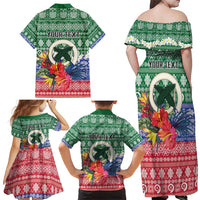 Personalised Torba Joyeux Noel Family Matching Off Shoulder Maxi Dress and Hawaiian Shirt Proud To Be a Ni-Van Sand Drawing Art - Polynesian Pride