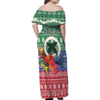 Personalised Torba Joyeux Noel Family Matching Off Shoulder Maxi Dress and Hawaiian Shirt Proud To Be a Ni-Van Sand Drawing Art - Polynesian Pride