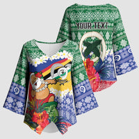 Personalised Torba Joyeux Noel Kimono Sleeve Blouse Proud To Be a Ni-Van Sand Drawing Art LT9 - Polynesian Pride