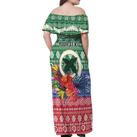 Personalised Torba Joyeux Noel Off Shoulder Maxi Dress Proud To Be a Ni-Van Sand Drawing Art - Polynesian Pride
