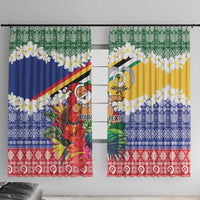 Personalised Torba Joyeux Noel Window Curtain Proud To Be a Ni-Van Sand Drawing Art LT9 With Hooks Green - Polynesian Pride