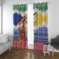 Personalised Torba Joyeux Noel Window Curtain Proud To Be a Ni-Van Sand Drawing Art LT9 With Grommets Green - Polynesian Pride