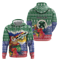 Personalised Torba Joyeux Noel Zip Hoodie Proud To Be a Ni-Van Sand Drawing Art - Polynesian Pride