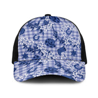 Mokihana Maile Ilima Leis Paniolo Palaka Baseball Net Cap Hawaiian Polu Spirit LT9 One Size Black Blue - Polynesian Pride