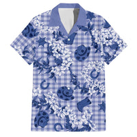 Mokihana Maile Ilima Leis Paniolo Palaka Family Matching Off Shoulder Short Dress and Hawaiian Shirt Hawaiian Polu Spirit - Polynesian Pride