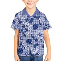 Mokihana Maile Ilima Leis Paniolo Palaka Family Matching Short Sleeve Bodycon Dress and Hawaiian Shirt Hawaiian Polu Spirit - Polynesian Pride