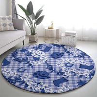 Mokihana Maile Ilima Leis Paniolo Palaka Round Carpet Hawaiian Polu Spirit - Polynesian Pride