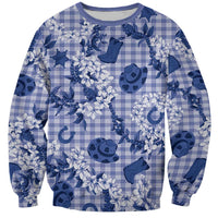 Mokihana Maile Ilima Leis Paniolo Palaka Sweatshirt Hawaiian Polu Spirit LT9 Unisex Blue - Polynesian Pride