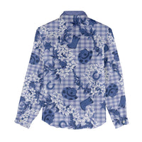 Mokihana Maile Ilima Leis Paniolo Palaka Women Casual Shirt Hawaiian Polu Spirit - Polynesian Pride