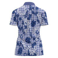 Mokihana Maile Ilima Leis Paniolo Palaka Women Polo Shirt Hawaiian Polu Spirit - Polynesian Pride