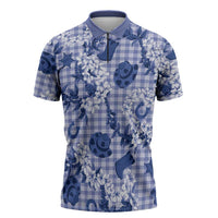 Mokihana Maile Ilima Leis Paniolo Palaka Zipper Polo Shirt Hawaiian Polu Spirit - Polynesian Pride