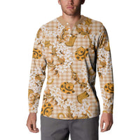 Mokihana Maile Ilima Leis Paniolo Palaka Button Sweatshirt Hawaiian Kula Spirit LT9 - Polynesian Pride