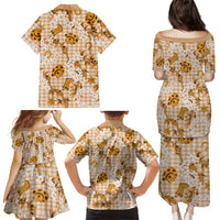 Mokihana Maile Ilima Leis Paniolo Palaka Family Matching Puletasi and Hawaiian Shirt Hawaiian Kula Spirit - Polynesian Pride