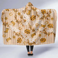 Mokihana Maile Ilima Leis Paniolo Palaka Hooded Blanket Hawaiian Kula Spirit LT9 One Size Gold - Polynesian Pride