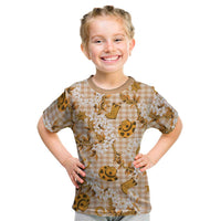 Mokihana Maile Ilima Leis Paniolo Palaka Kid T Shirt Hawaiian Kula Spirit LT9 Gold - Polynesian Pride