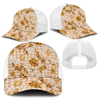 Mokihana Maile Ilima Leis Paniolo Palaka Mesh Trucker Cap Hawaiian Kula Spirit LT9 - Polynesian Pride