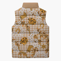 Mokihana Maile Ilima Leis Paniolo Palaka Sleeveless Puffer Jacket Hawaiian Kula Spirit LT9 - Polynesian Pride