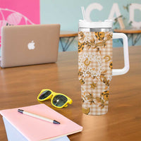 Mokihana Maile Ilima Leis Paniolo Palaka Tumbler With Handle Hawaiian Kula Spirit - Polynesian Pride