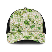 Mokihana Maile Ilima Leis Paniolo Palaka Baseball Net Cap Hawaiian Omaomo Ala Spirit LT9 One Size Black Green - Polynesian Pride