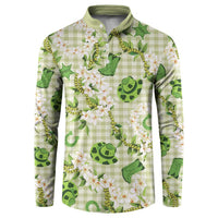 Mokihana Maile Ilima Leis Paniolo Palaka Button Sweatshirt Hawaiian Omaomo Ala Spirit LT9 Green - Polynesian Pride