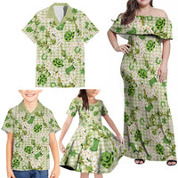 Mokihana Maile Ilima Leis Paniolo Palaka Family Matching Off Shoulder Maxi Dress and Hawaiian Shirt Hawaiian Omaomo Ala Spirit - Polynesian Pride