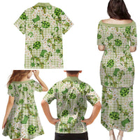 Mokihana Maile Ilima Leis Paniolo Palaka Family Matching Puletasi and Hawaiian Shirt Hawaiian Omaomo Ala Spirit - Polynesian Pride