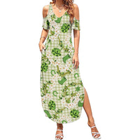 Mokihana Maile Ilima Leis Paniolo Palaka Family Matching Summer Maxi Dress and Hawaiian Shirt Hawaiian Omaomo Ala Spirit - Polynesian Pride