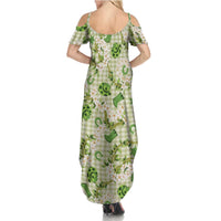 Mokihana Maile Ilima Leis Paniolo Palaka Family Matching Summer Maxi Dress and Hawaiian Shirt Hawaiian Omaomo Ala Spirit - Polynesian Pride