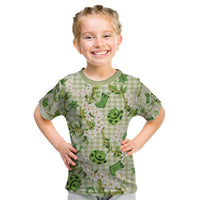 Mokihana Maile Ilima Leis Paniolo Palaka Kid T Shirt Hawaiian Omaomo Ala Spirit LT9 Green - Polynesian Pride