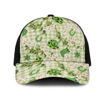 Mokihana Maile Ilima Leis Paniolo Palaka Mesh Trucker Cap Hawaiian Omaomo Ala Spirit LT9 One Size Black Green - Polynesian Pride