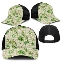 Mokihana Maile Ilima Leis Paniolo Palaka Mesh Trucker Cap Hawaiian Omaomo Ala Spirit - Polynesian Pride