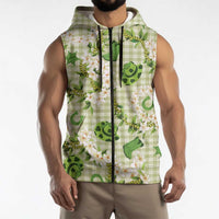 Mokihana Maile Ilima Leis Paniolo Palaka Sleeveless Zip Hoodie Hawaiian Omaomo Ala Spirit - Polynesian Pride