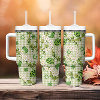 Mokihana Maile Ilima Leis Paniolo Palaka Tumbler With Handle Hawaiian Omaomo Ala Spirit - Polynesian Pride