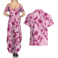 Mokihana Maile Ilima Leis Paniolo Palaka Couples Matching Summer Maxi Dress and Hawaiian Shirt Hawaiian Omaomo Ulaula Spirit - Polynesian Pride
