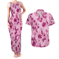 Mokihana Maile Ilima Leis Paniolo Palaka Couples Matching Tank Maxi Dress and Hawaiian Shirt Hawaiian Omaomo Ulaula Spirit - Polynesian Pride