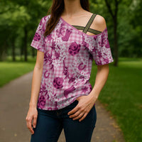Mokihana Maile Ilima Leis Paniolo Palaka Cross Shoulder Shirt Hawaiian Omaomo Ulaula Spirit LT9 - Polynesian Pride