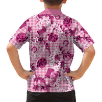 Mokihana Maile Ilima Leis Paniolo Palaka Family Matching Long Sleeve Bodycon Dress and Hawaiian Shirt Hawaiian Omaomo Ulaula Spirit - Polynesian Pride
