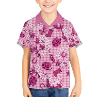 Mokihana Maile Ilima Leis Paniolo Palaka Family Matching Off Shoulder Short Dress and Hawaiian Shirt Hawaiian Omaomo Ulaula Spirit - Polynesian Pride