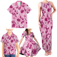 Mokihana Maile Ilima Leis Paniolo Palaka Family Matching Tank Maxi Dress and Hawaiian Shirt Hawaiian Omaomo Ulaula Spirit - Polynesian Pride