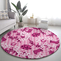 Mokihana Maile Ilima Leis Paniolo Palaka Round Carpet Hawaiian Omaomo Ulaula Spirit - Polynesian Pride