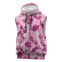 Mokihana Maile Ilima Leis Paniolo Palaka Sleeveless Zip Hoodie Hawaiian Omaomo Ulaula Spirit - Polynesian Pride