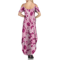 Mokihana Maile Ilima Leis Paniolo Palaka Summer Maxi Dress Hawaiian Omaomo Ulaula Spirit - Polynesian Pride